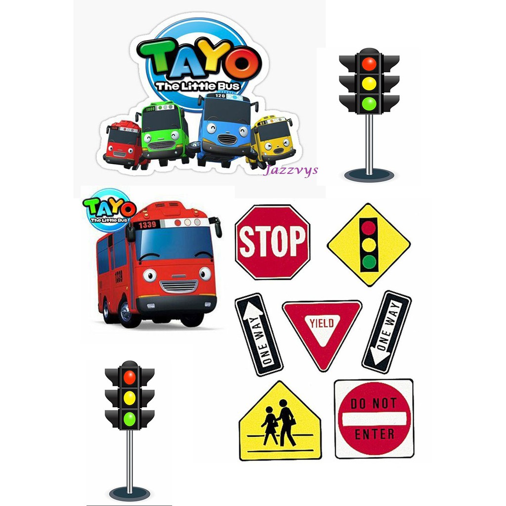 Tayo The Little Bus Cake Topper Cupcake Themed Toppers Design Printed ...