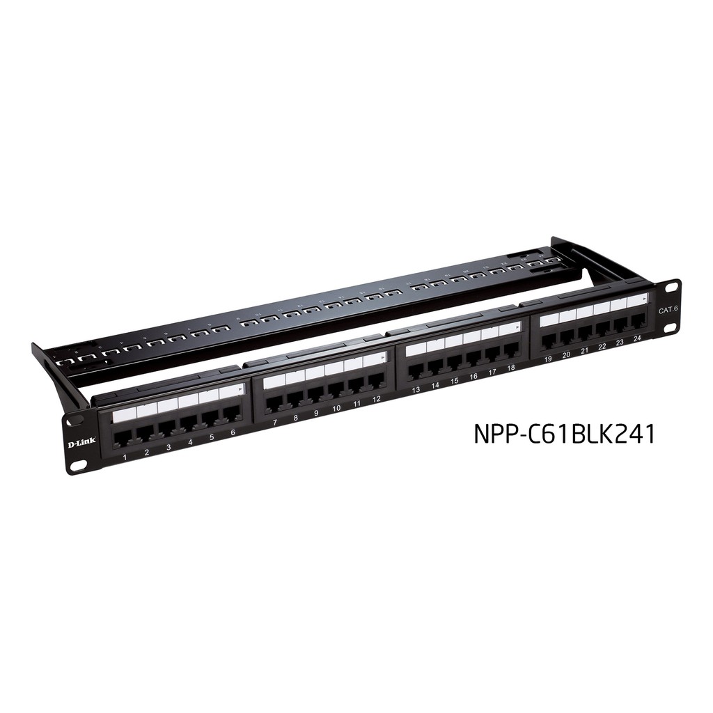 D-LINK 24 Ports Patch Panel CAT6 Fully Loaded 1RU 24-Port Patch Panel ...