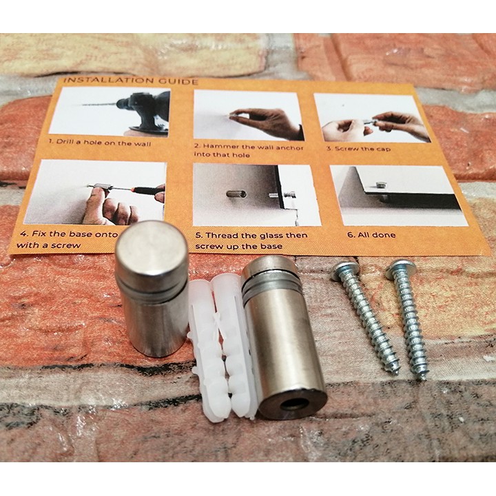 Advertising Bolt Stainless Steel Glass Bolt Standoff Bolt With Metal Screw And Tox Shopee Philippines