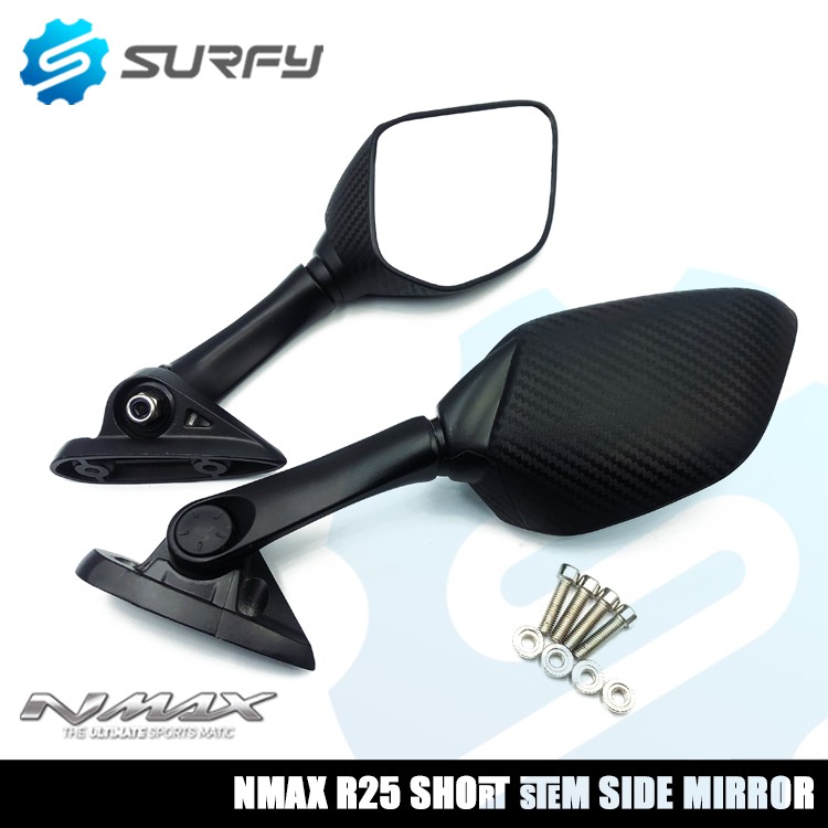 Surfy Nmax Carbon Side Mirror Clear Short Stem R25 Racing Hero Made In