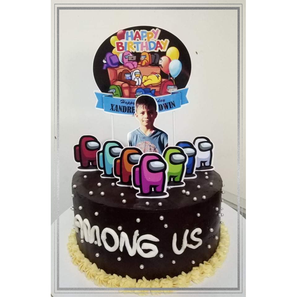 thumbnail image 2 of Personalised Among Us Cake Topper - Any Number, Birthday Party Decor 2 of 5