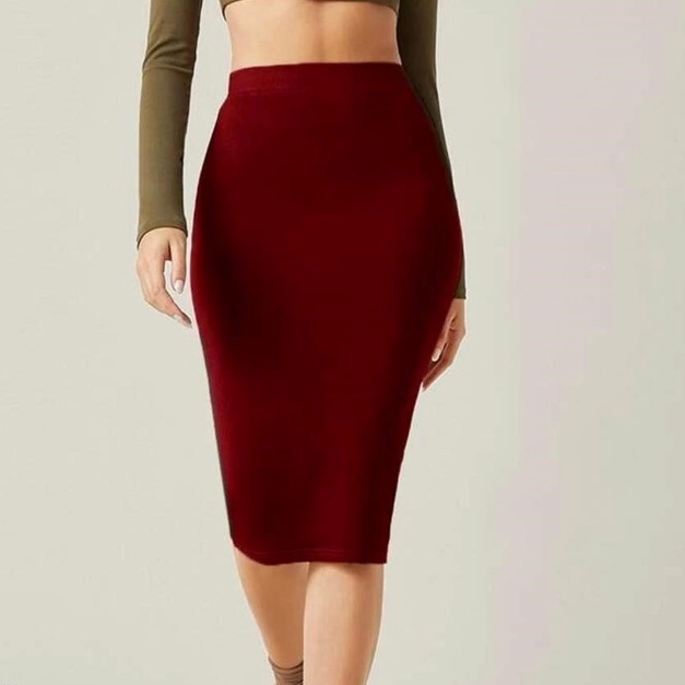 Shein Basics High Waist Solid Pencil Skirtlarge Shopee Philippines