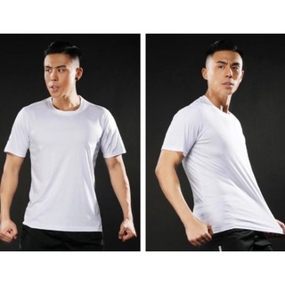 Dri fit White t-shirt quick dry sports unisex American size plain color round neck #7