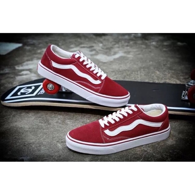 vans red shoes womens