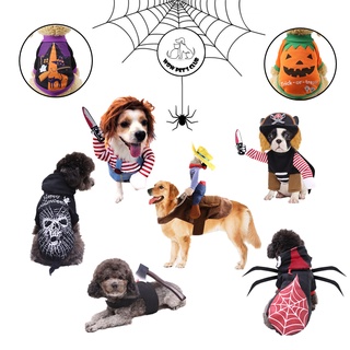WOWPETSCLUB Halloween Pet Dog Cat Clothes Spoof Funny Costume Cosplay Set Clothing Puppy Spider Pug