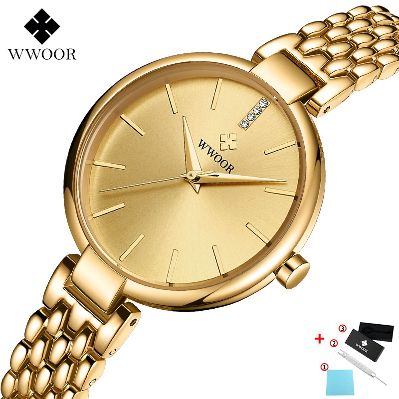 Wwoor Orologio Donna Quarzo Oro Rosa – Cinturino Acciaio, Quadrante 29mm, Impermeabile 5ATM, Regalo Con Confezione