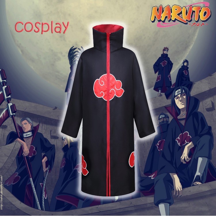 Naruto Costume Akatsuki Cloak Cosplay Sasuke Uchiha Cape Cosplay Misoler Itachi Clothing Cosplay Costume Shopee Philippines