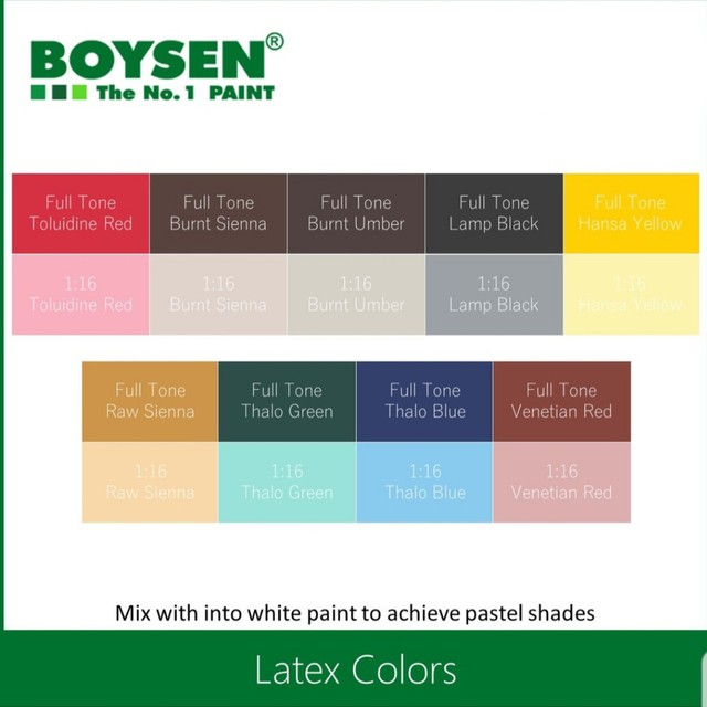 Boysen Color Chart Semi Gloss Latex