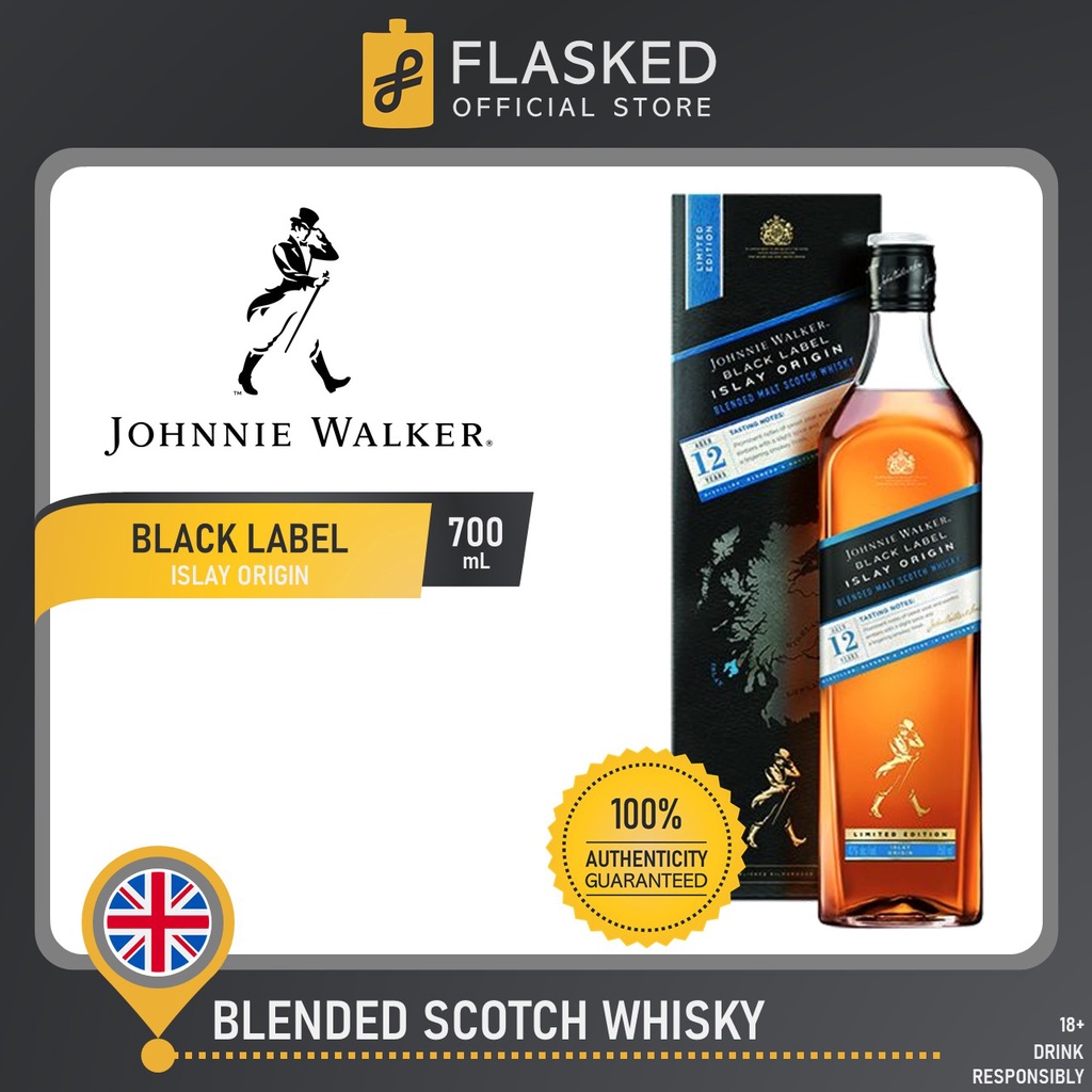 Johnnie Walker Black Label Islay Origin Scotch Whisky 700ml Shopee