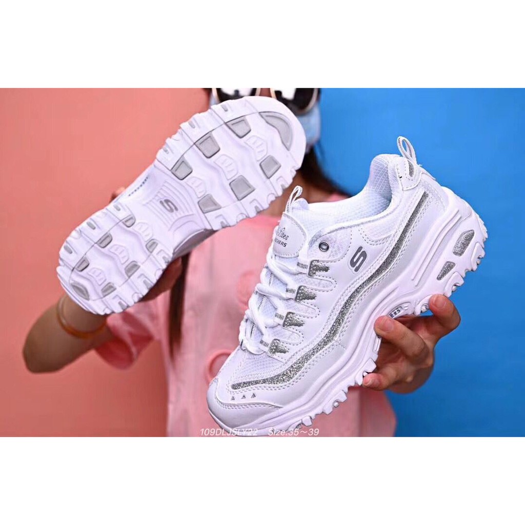 skechers white sports shoes