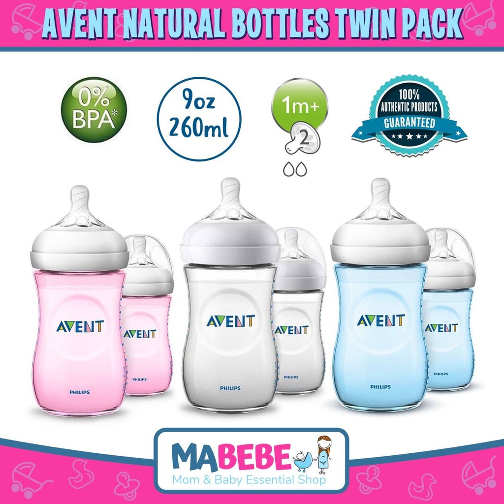 GRAND SALE ! Philips Avent Natural Bottle 9oz / 260ml Twin Pack (SPIRAL
