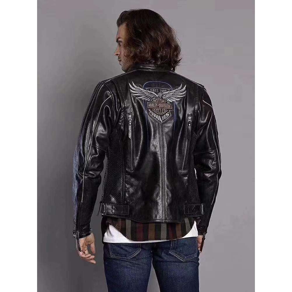 Harley Angel Harley Davidson Leather  suit men's 007 anniversary skyhawk leather jacket #7