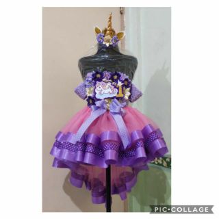 pink and violet unicorn dress