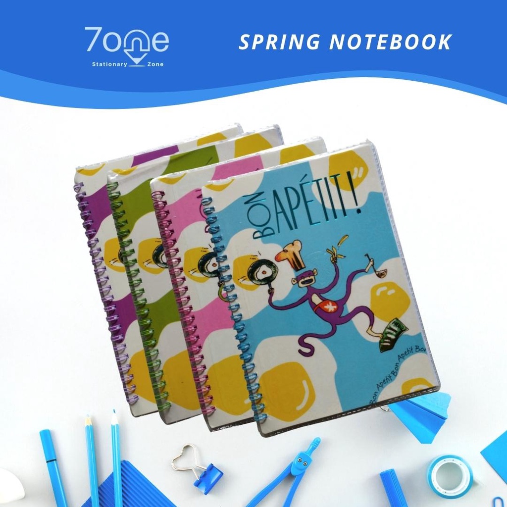 7oneph Spiral Notebook Cute Design Styled Line School Supplies With