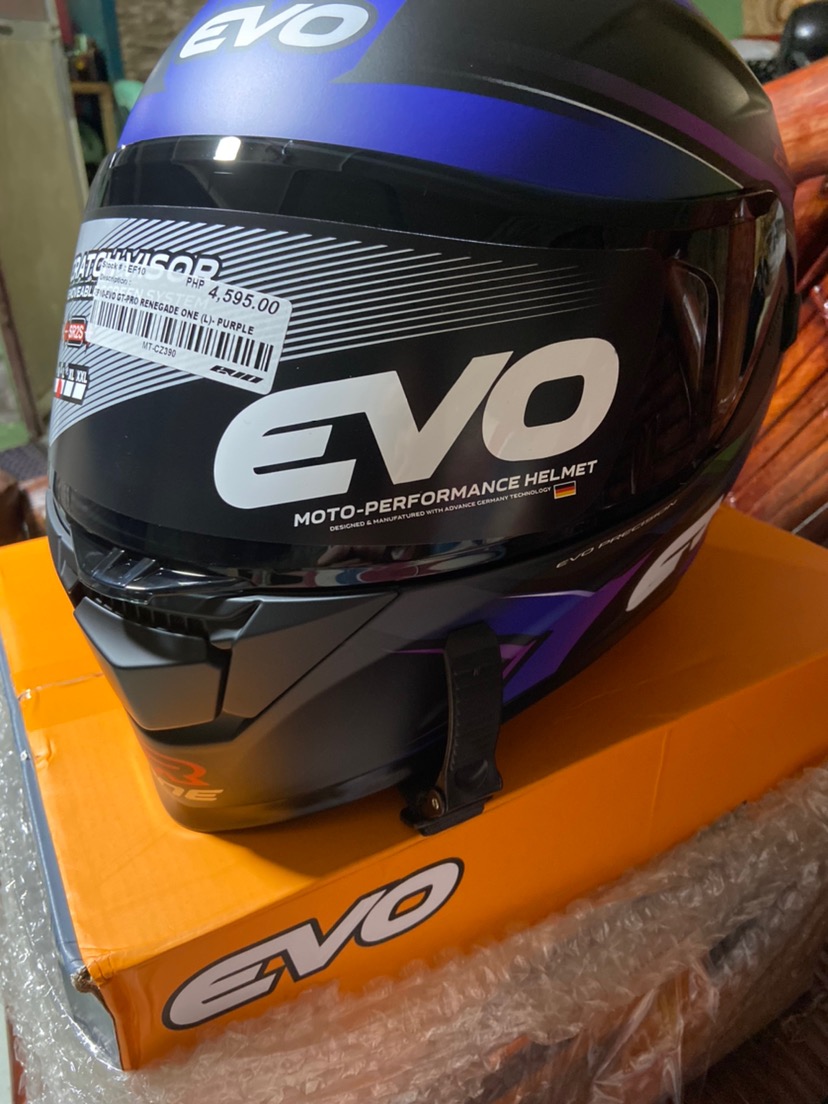 Evo Helmet Gt Pro Renegade One Purple Red Gray Blue Full Face Dual Visor Shopee Philippines