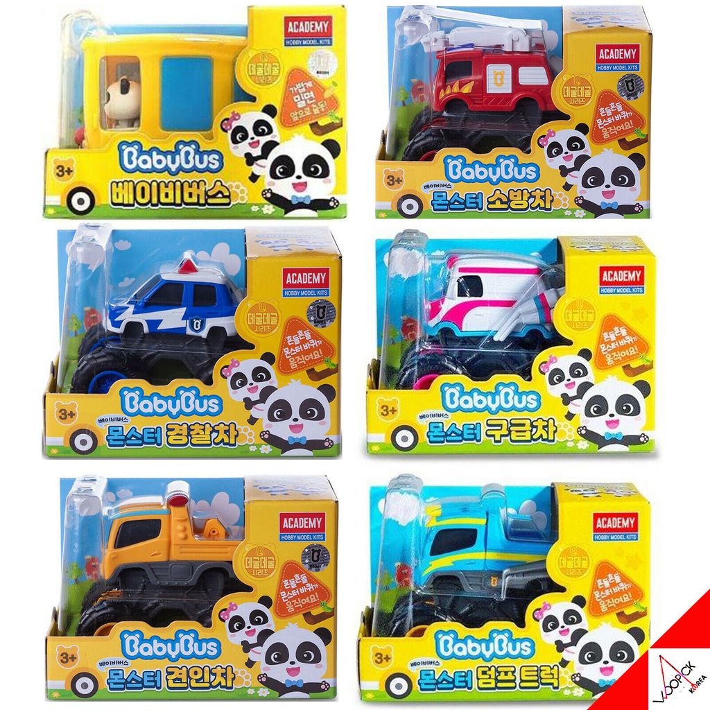 BabyBus Panda Monster Mini Car Series- Bus Tow Fire Dump Truck Police ...