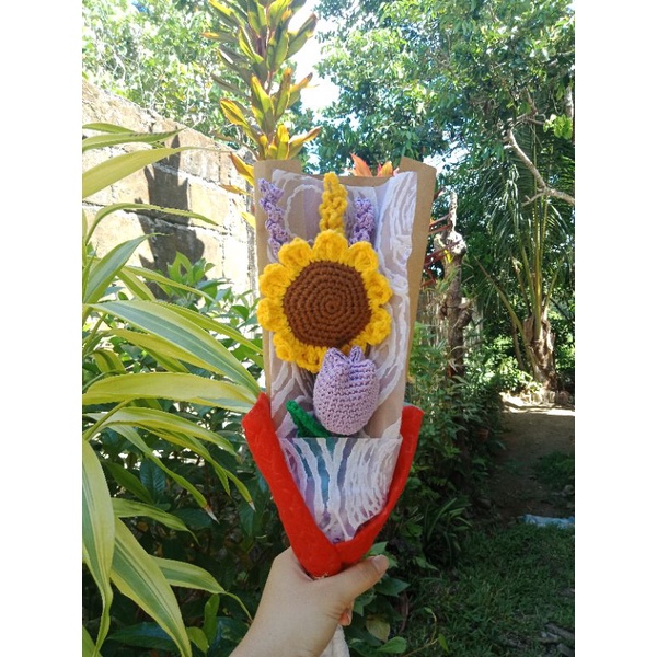Crochet Flower Bouquet For Gift Gantsilyo ni bunso Shopee Philippines