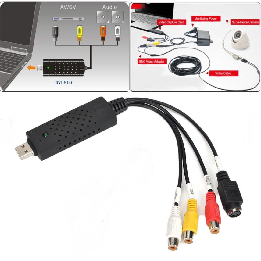 Gtu Usb 2 0 Video Audio Converter Capture Card Adapter Dvr Tv Dvd Vhs For Pc Laptop Shopee Philippines