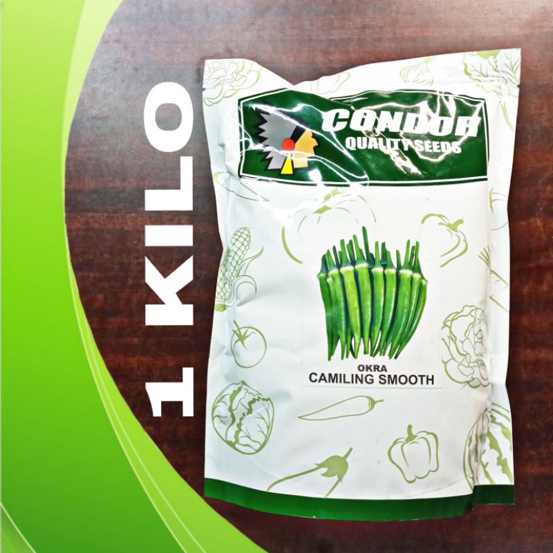 CONDOR SEEDS OKRA SEEDS OPV CAMILING SMOOTH 1 KILO Shopee