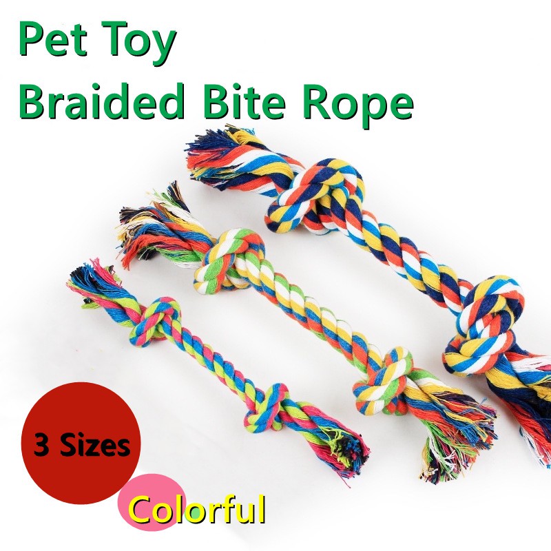 [Crazy Pet]Pet Rainbow Cotton Bite Rope Colorful Bite Resistant Dog Toy High Quality 3 Sizes