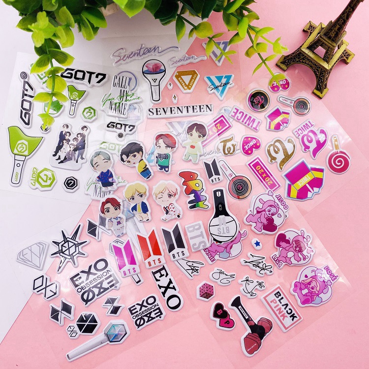 kpop bts bt21 blackpink exo got7 transparent cartoon stickers for diary diy phone stickers shopee philippines