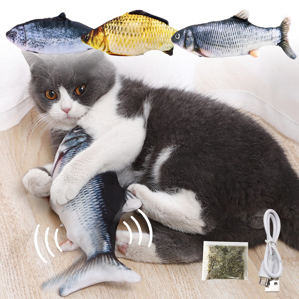 Hot Sale Moving Cat Kicker Fish Toy Interactive Cat Toy Realistic Flopping Fish Catnip Shopee Philippines
