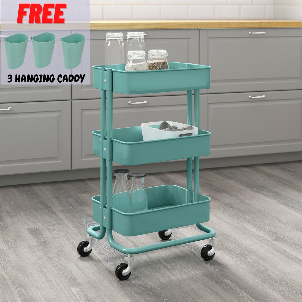 Ikea RASKOG Copy 3Tier Utility Rolling Cart Raskog Trolley Cart