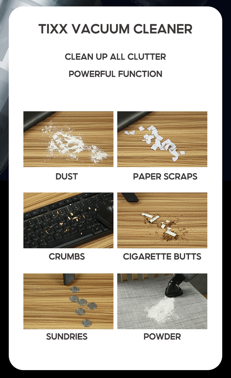 Tixx Vacuum Cleaner For Home Handheld Strong Suction Ultra Quiet