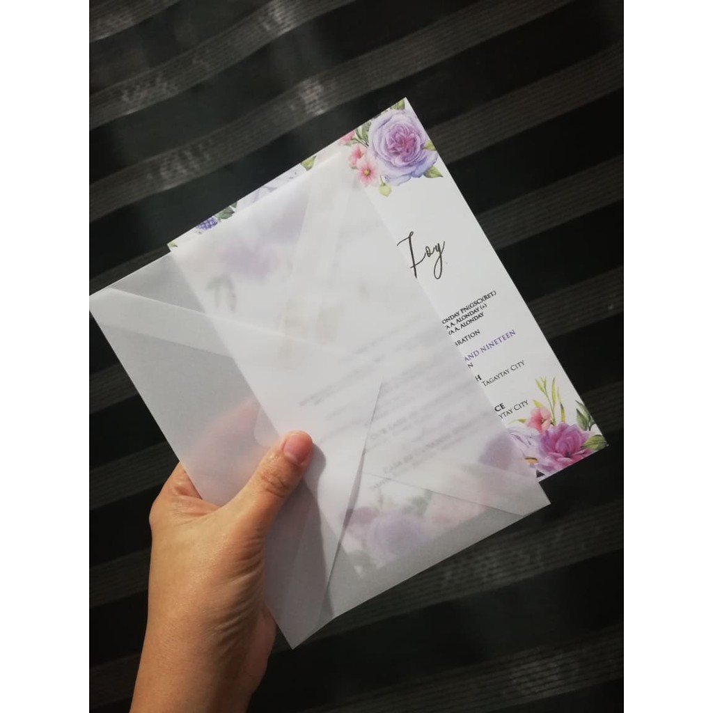 Envelope Clear Transparent White See Through for Invitation Wedding