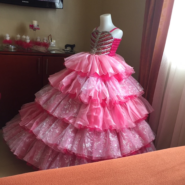 pink ball gown for kids