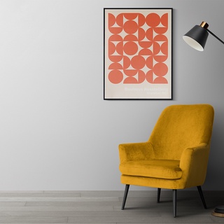 Bauhaus Abstract Illustration Canvas Painting  Pop Culture Print Vintage Exhibition Poster Orange Wall Art Pictures Home Decor #4