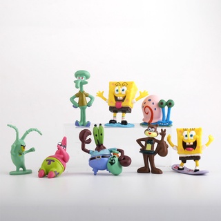 SpongeBob SquarePants Patrick Sandy Gary Sheldon 8 PCS Action Figure Kid Toys 