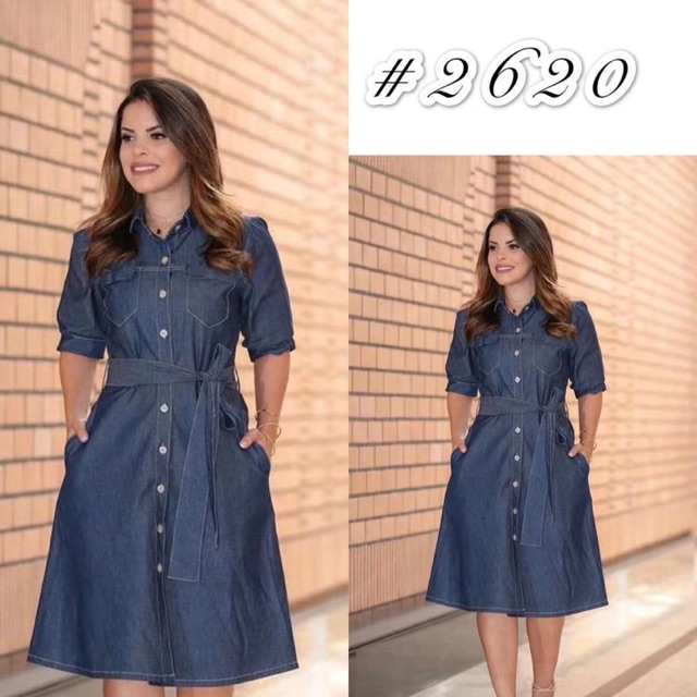 denim polo dress