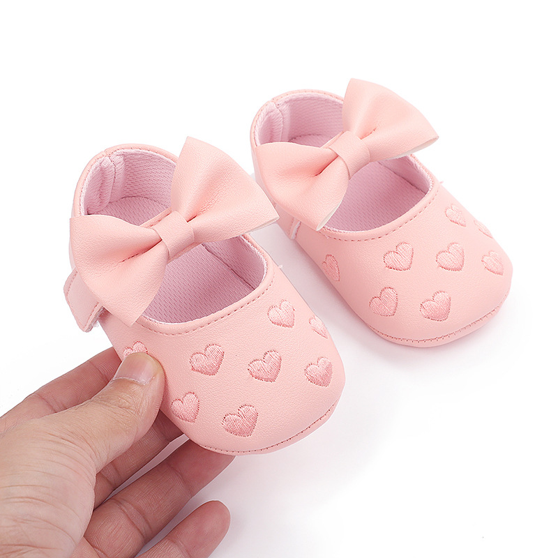 Infant Baby Girls Comfy Shoes Sole Bowknot Print Anti-slip Casual Crib Shoes 