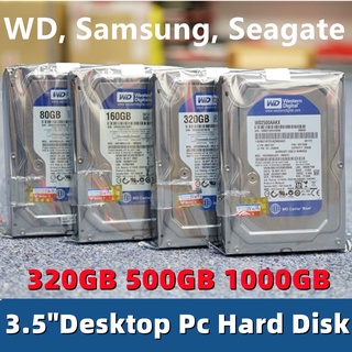 1TB Desktop HDD Hard Disk WD 1TB / 500GB / 320GB 3.5 inch SATA PC CCTV Internal Hard Drive HDD Uesd