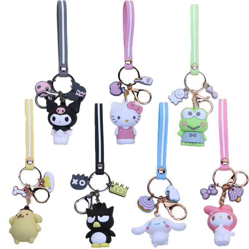 Cute keychain Hello Kitty Keroppi Cinnamoroll kuromi My Melody Cartoon