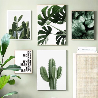Green Plant Painting Monstera Poster Wall Art Canvas Picture Nordic Leaves Cactus Posters for Living Room Bedroom Home Decor #4