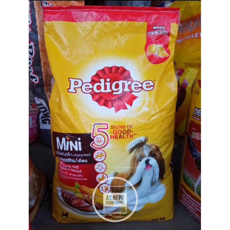 Pedigree Mini Dog Food Adult Beef Lamb and Vegetable (20 kg) Shopee
