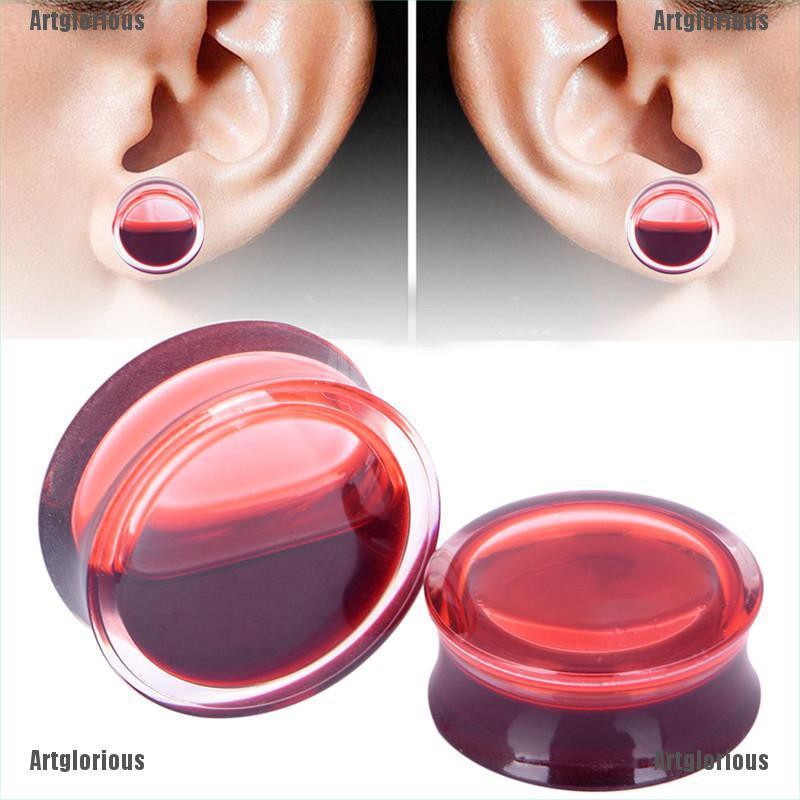 【COD•ious】Blood Red Liquid Filled Ear Plugs Flesh Tunnels Earrings