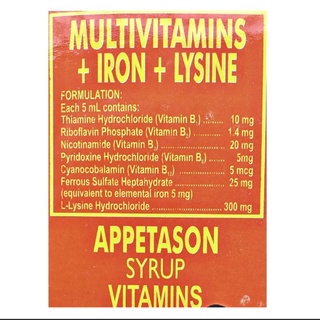 Appetason Syrup Multivitamins + Iron + Lysine 60 ml #2