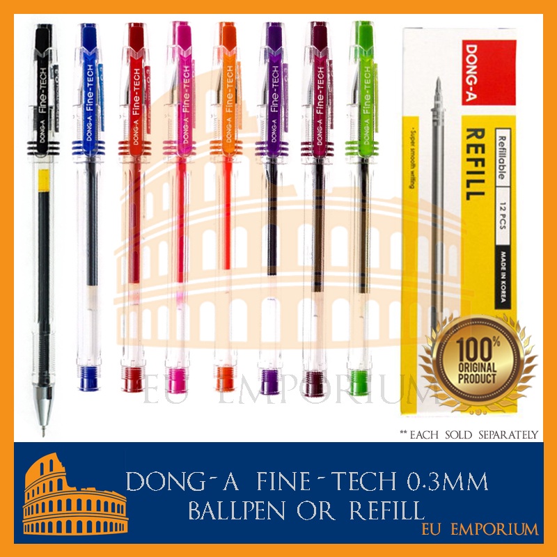 Ballpen DongA Fine Tech Fine Tech Refill Sign Pen 0.3MM Tip Ballpen