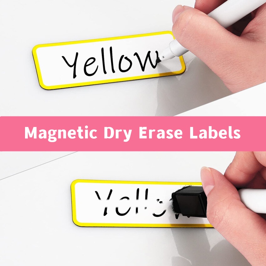 27Pcs Flexible Dry Erase Labels Plate Strips Name Plate