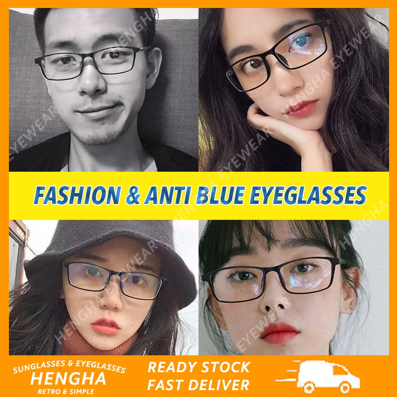 【HENGHA】Korean Fashion Anti Blue Eyeglasses Women/Men Anti Radiation