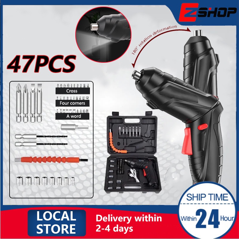 47PCS Electric Screwdriver Set Multifunctional Cordless Electric Drill