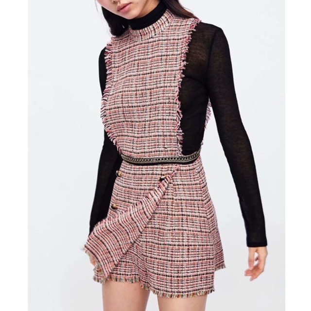 tweed romper zara