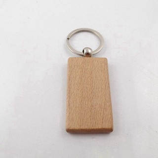 NEW STOCK 80Pcs Blank Rectangle Wooden Key Chain Diy Wood Keychains Key Tags #5