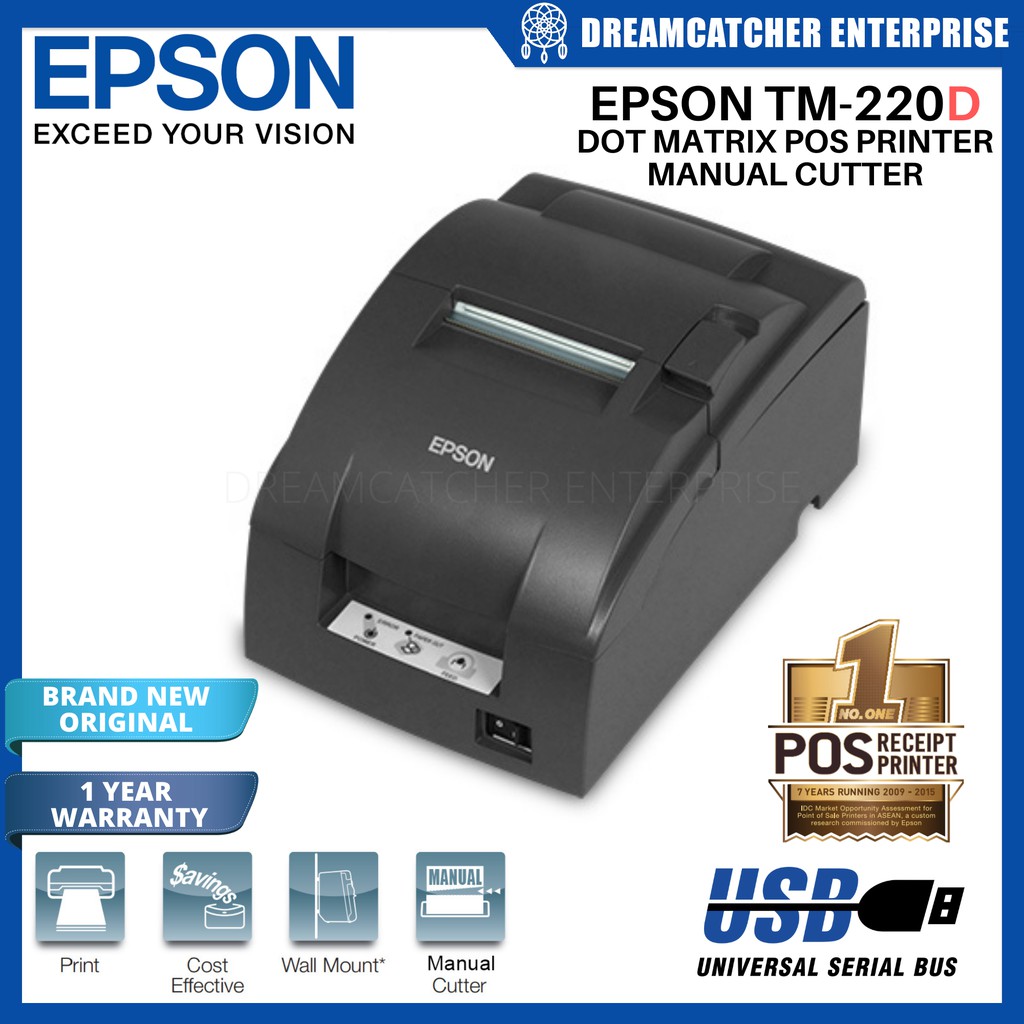 Epson TMU220D TMU220D TM U220 D M188D Dot Matrix POS Printer (USB