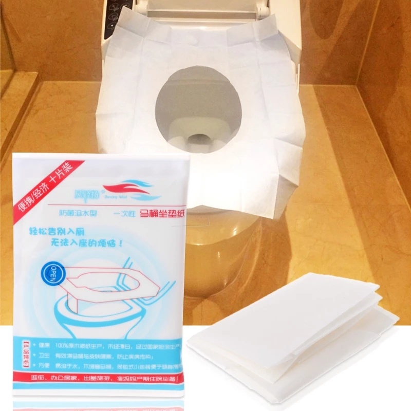 10Pcs Pack Waterproof Toilet Seat Cover/ Travel Portable Disposable