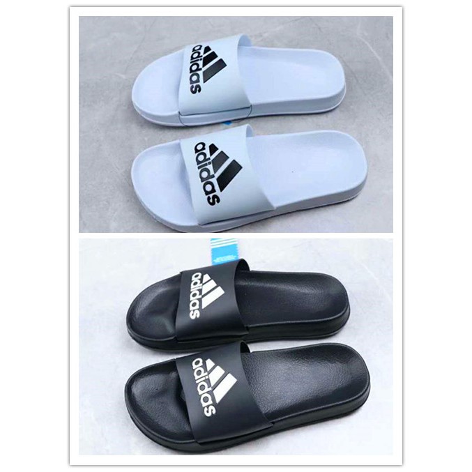 Adidas black and white couple beach 