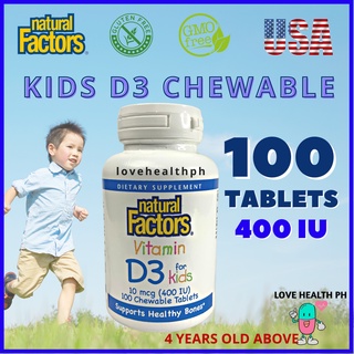 Authentic Vitamins D3 For Kids 10mg (400IU), 100 Tablets Chewable, Onhand Food Supplement
